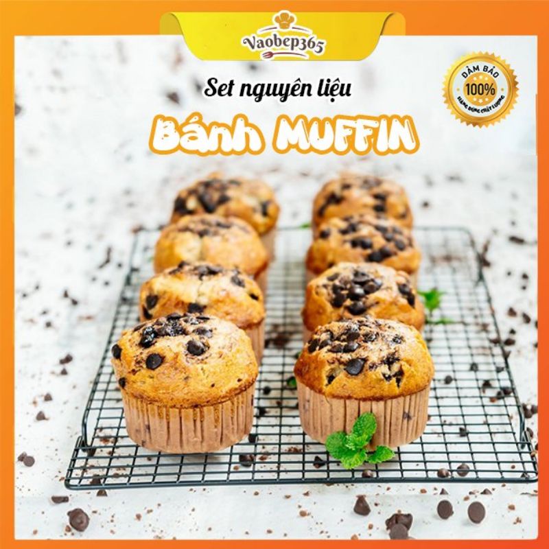 Set Nguyên Liệu Làm Bánh Muffin Trái Cây nhiệt đới xinh, mix 4 vị ngất ngây 600gr Vaobep365