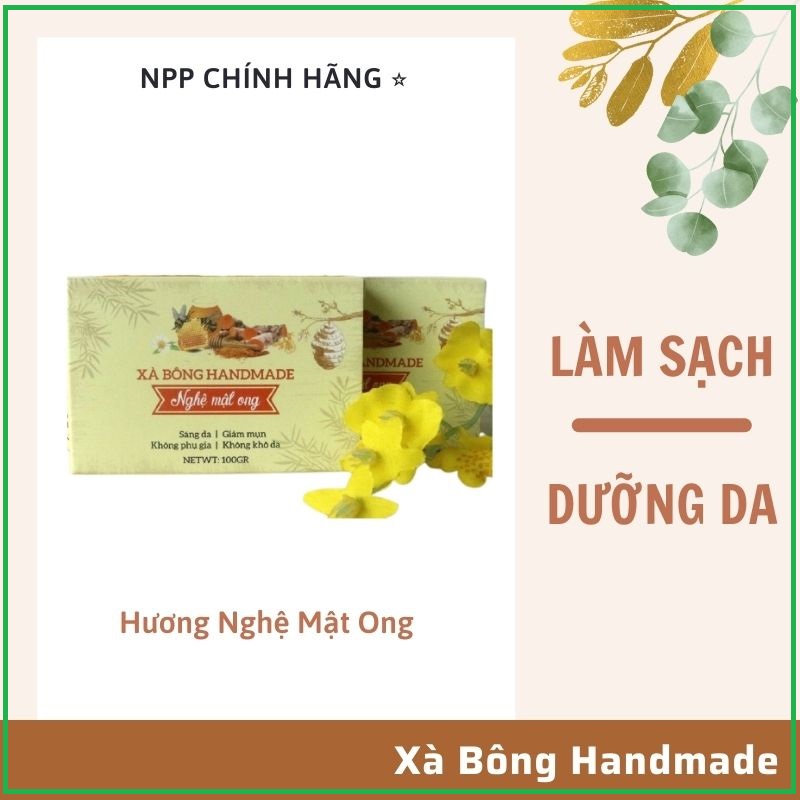 Xà Bông Nghệ Mật Ong  Dưỡng Sáng Da, Ngừa Thâm Hiệu Quả 🧽 Lành Tính, Dịu Nhẹ, 100% Thiên Nhiên - Tiemxabong201