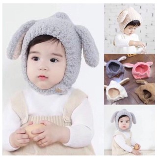 Mũ len lông cừu cao cấp cài cúc ngộ nghĩnh cho bé, Mũ len tai cừu cho bé mẫu mới