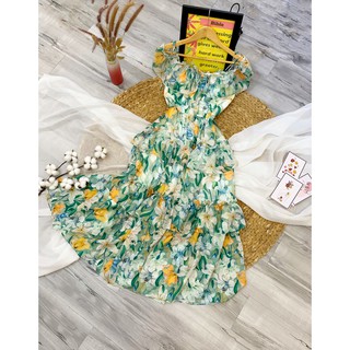 VÁY MAXI HOA TẦNG NHẸ NHÀNG.