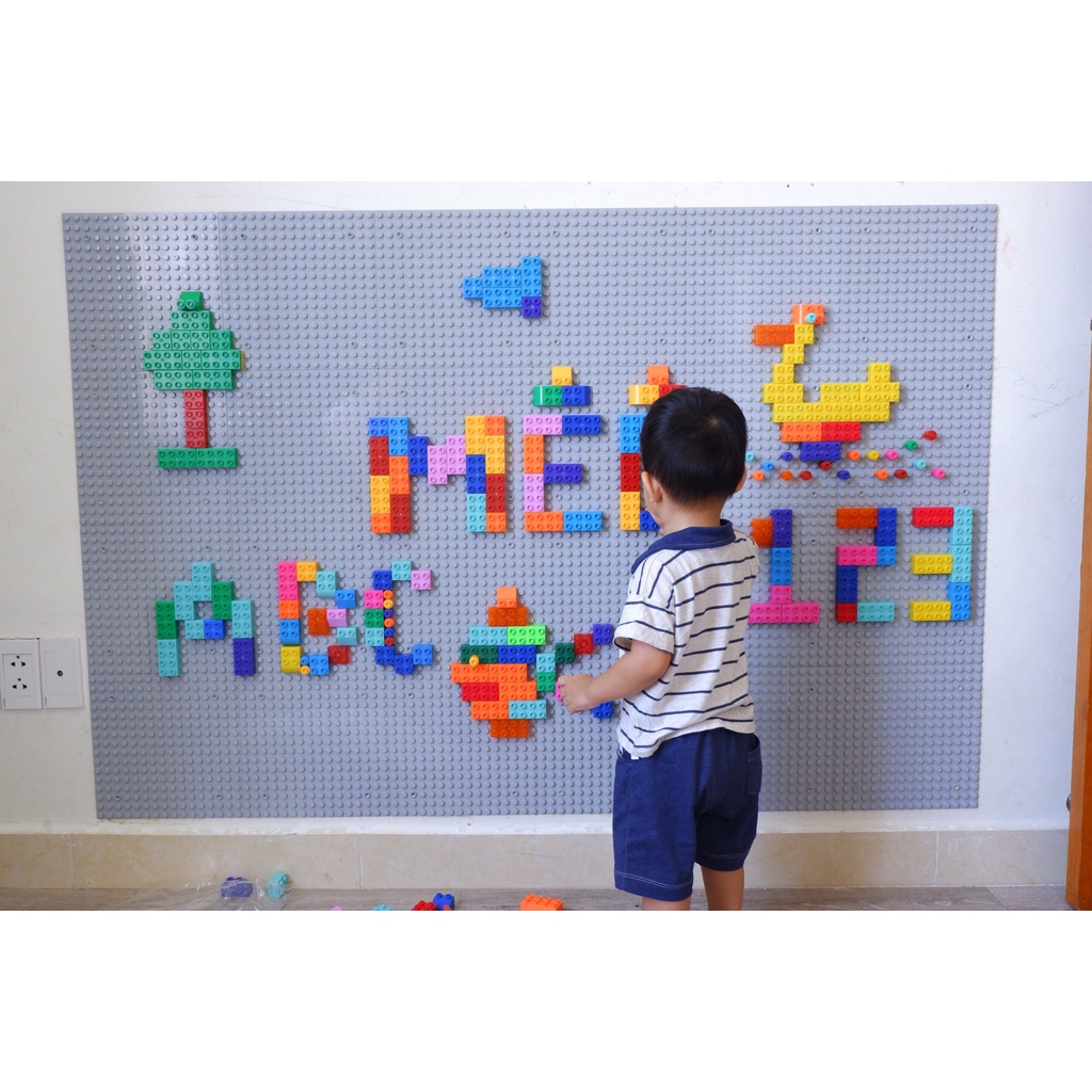 Tấm đế lego lắp ghép gắn tường size to - Vinakidstoys ( tương thích lego DUPLO)
