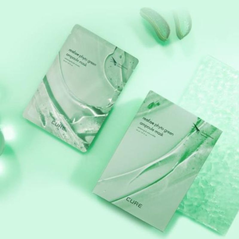 Mặt Nạ Thạch Tế Bào Gốc Lô Hội CURE Real OE Phyto Green Ampoule Mask Hộp 10 miếng