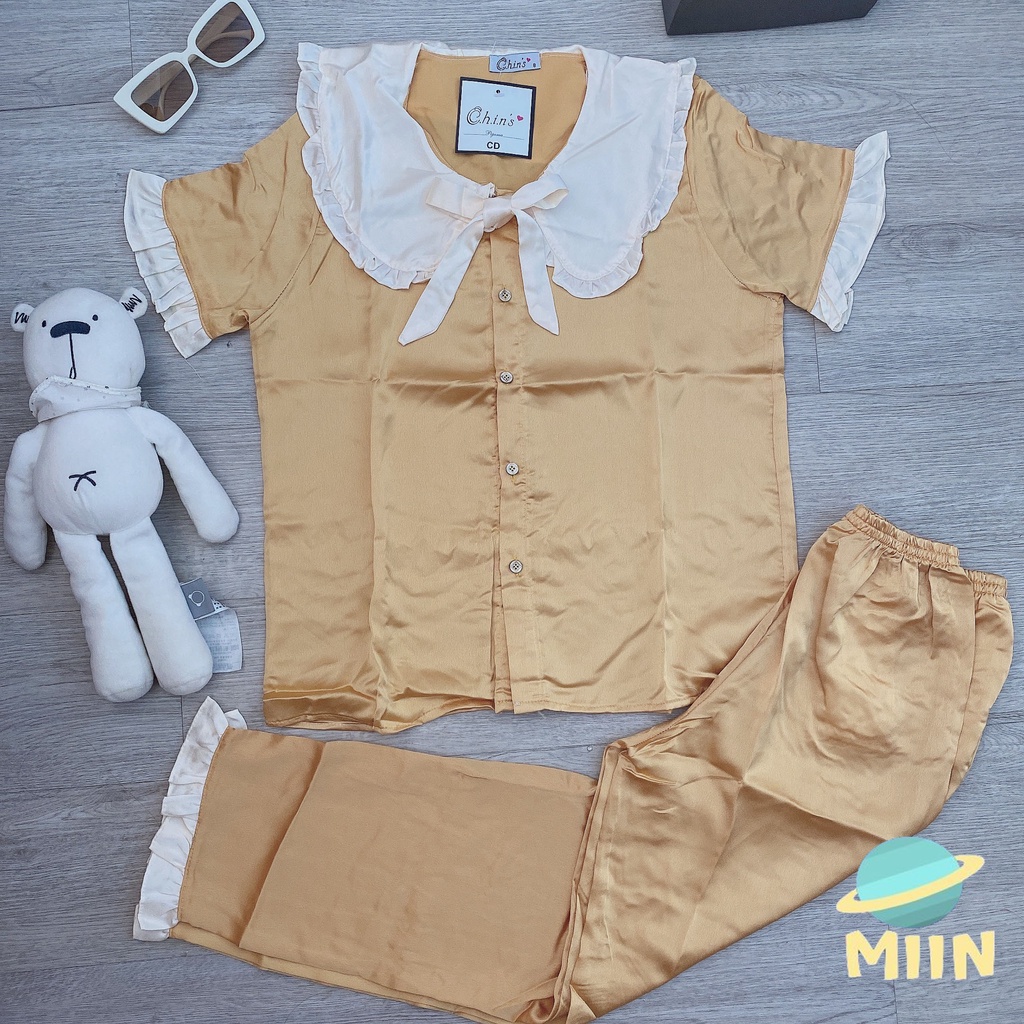 [NGỦ CAO CẤP] BỘ PYJAMA VÀNG TRƠN CỔ BÈO - CHẤT LIỆU LATIN CAO CẤP - PHIÊN BẢN ĐÁNG YÊU