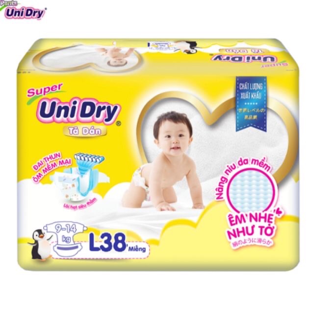 ( Mẫu Mới) Tã Dán Unidry S48/M42/L38/XL34