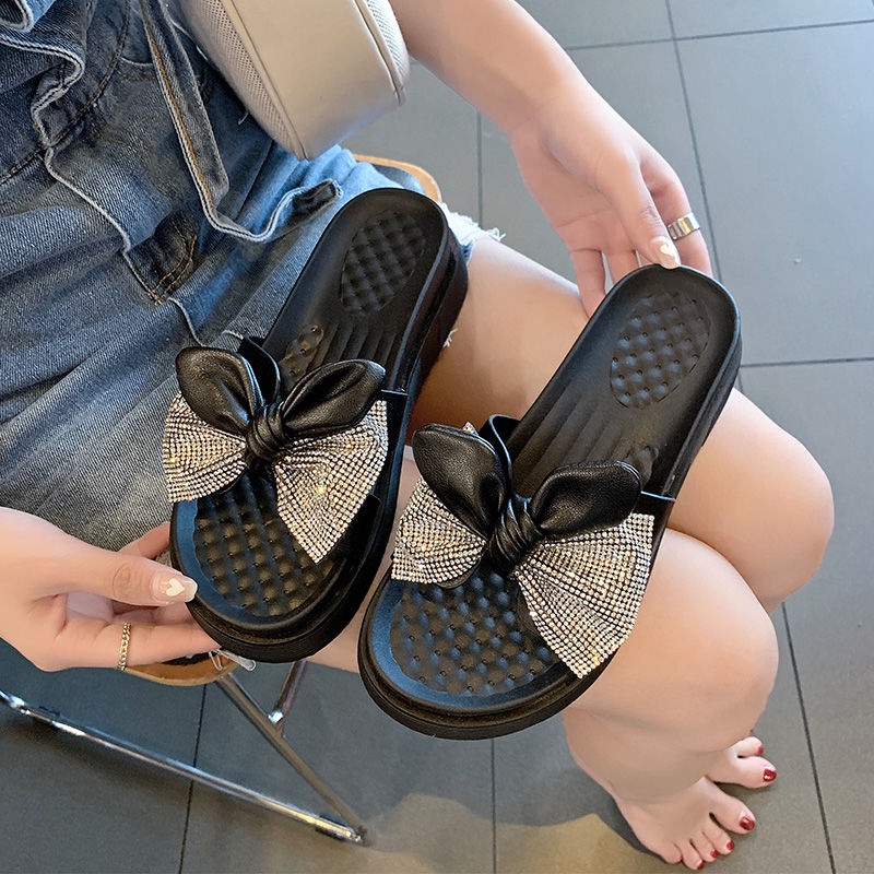 Giày Sandal Đế Mềm Đính Nơ Thời Trang Mùa Hè Dành Cho Nữ