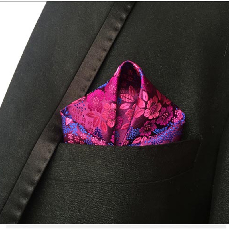 Khăn Lụa Satin 25cm * 25cm Họa Tiết Hoa Sang Trọng Cho Nam