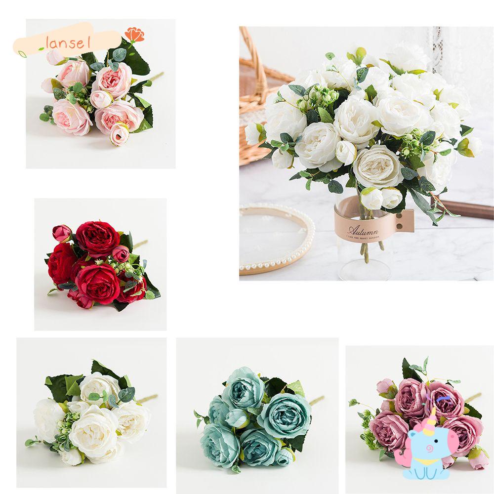 Bó Hoa Hồng Giả Bằng Lụa Dùng Trang Trí Đám Cưới