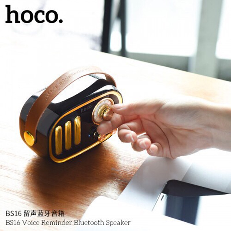 Loa Bluetooth Hoco BS16 hỗ trợ thẻ nhớ TF kiểu dáng cổ điện sang trọng âm thanh chất lượng