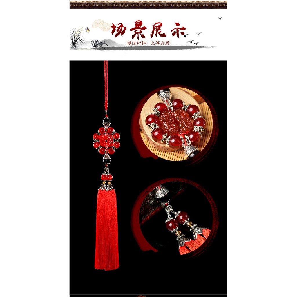 Dây treo trong ô tô cặp nghê phong thủy cực sang cực chất