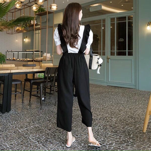 [ Miễn Phí Ship 2022 ] Set yếm da cá vải thun quần yếm dài ống xuông, set yếm hai món kèm ảnh thật