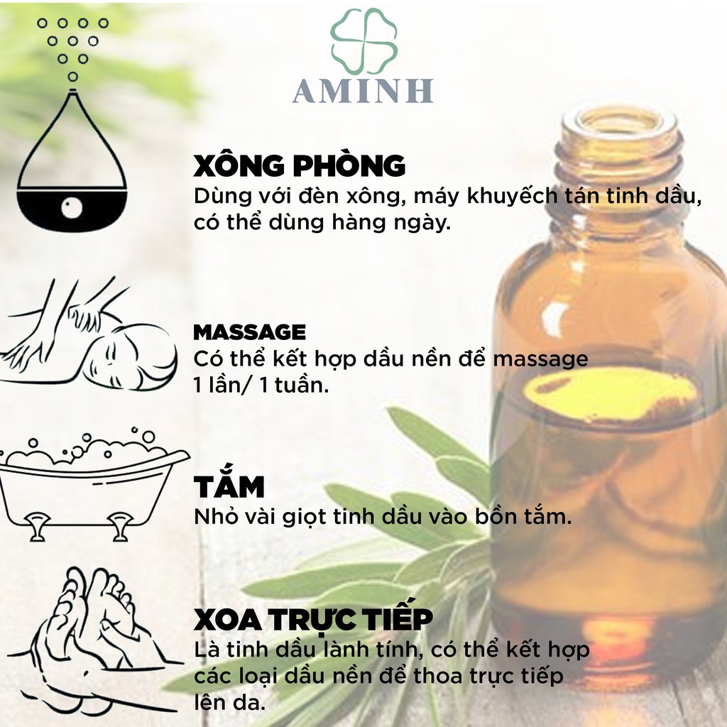 HÀNG CAO CẤP -  Tinh Dầu Hương Thảo Xông Phòng Thiên Nhiên Aminh Chai 100ml Từ Pháp Giúp Thư Giãn-Ngủ Ngon-Tịnh Tâm Tiết