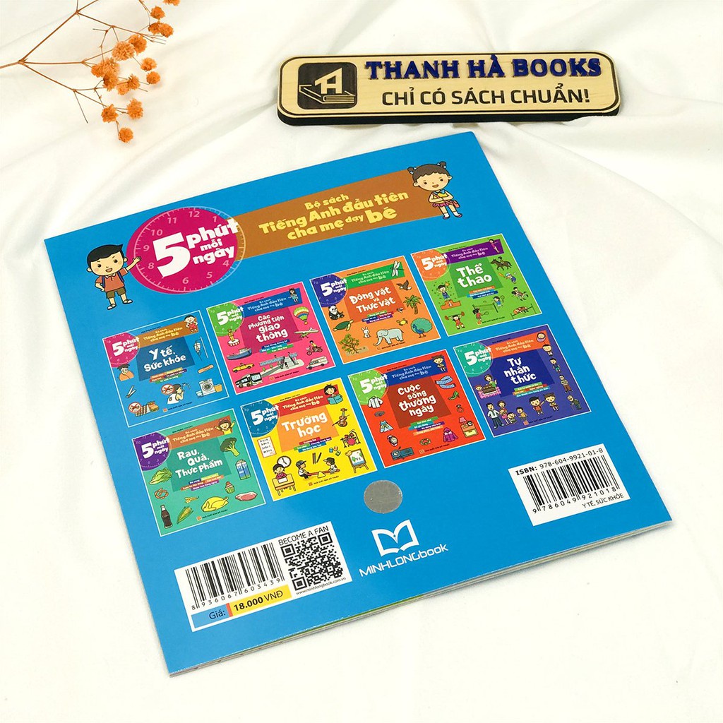 Sách: Y tế sức khỏe B18 - 5 phút mỗi ngày - Bộ sách tiếng anh đầu tiên cha mẹ dạy bé - TSMN