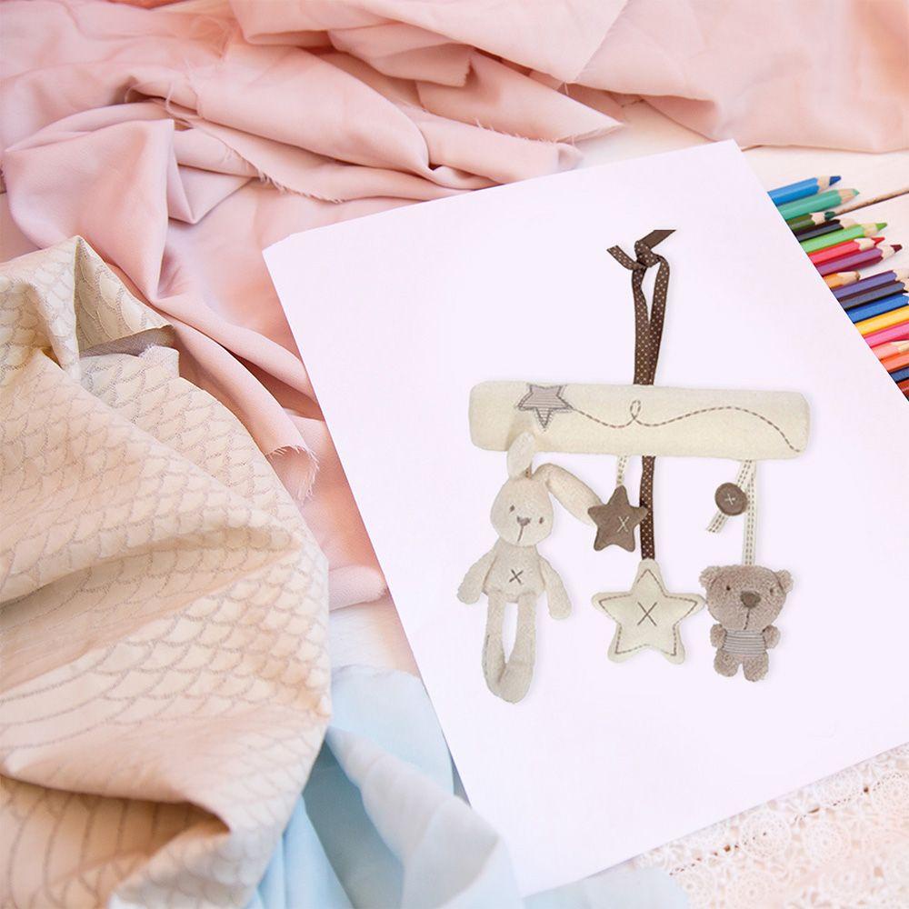 Chuông Lắc Cầm Tay Hình Thỏ Mềm Mại Dễ Thương Cho Xe Đẩy Em Bé