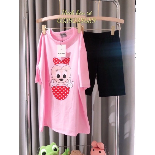 SET NGỐ MICKY THẮC NƠ COTTON TÚI ZIP HÌNH THẬT