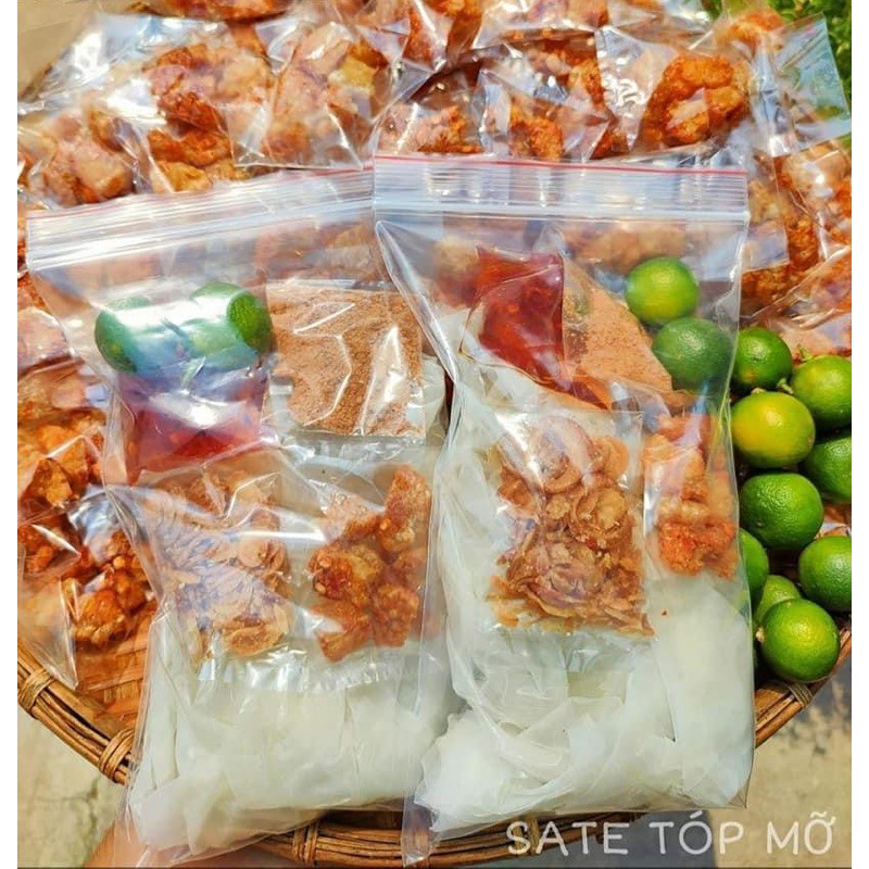 Bánh Tráng Rìa Xé Dẻo Trộn Mỡ Hành Cay Tóp Mỡ Muối Nhuyễn Tôm Siêu Ngon phiên bản mới ăn vặt SIÊU NGON