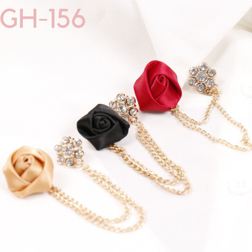 Ghim cài áo hình bông hoa có dây - GH156 {Cài áo Nam - AdamZone}