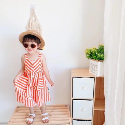 Đầm công chúa kẻ sọc cho bé gái