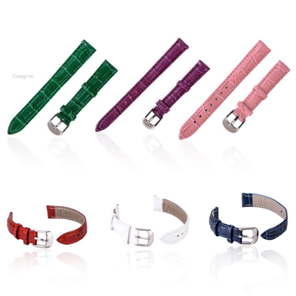 Dây Đồng Hồ Crazyi 12-22mm Hoạ Tiết Da Cá Sấu