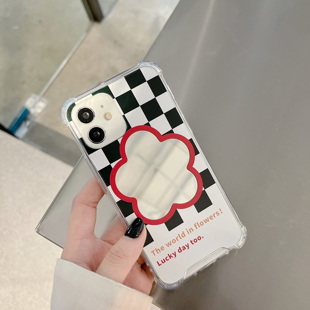 Ốp lưng iphone Ốp Điện Thoại Silicone tpu Có Gương Cho Iphone 11ProMax 12ProMax 14pro Plus Xr Xs Max 14pro 8 Plus Se 2020 13ProMax 13MINI 14 Dinuo case