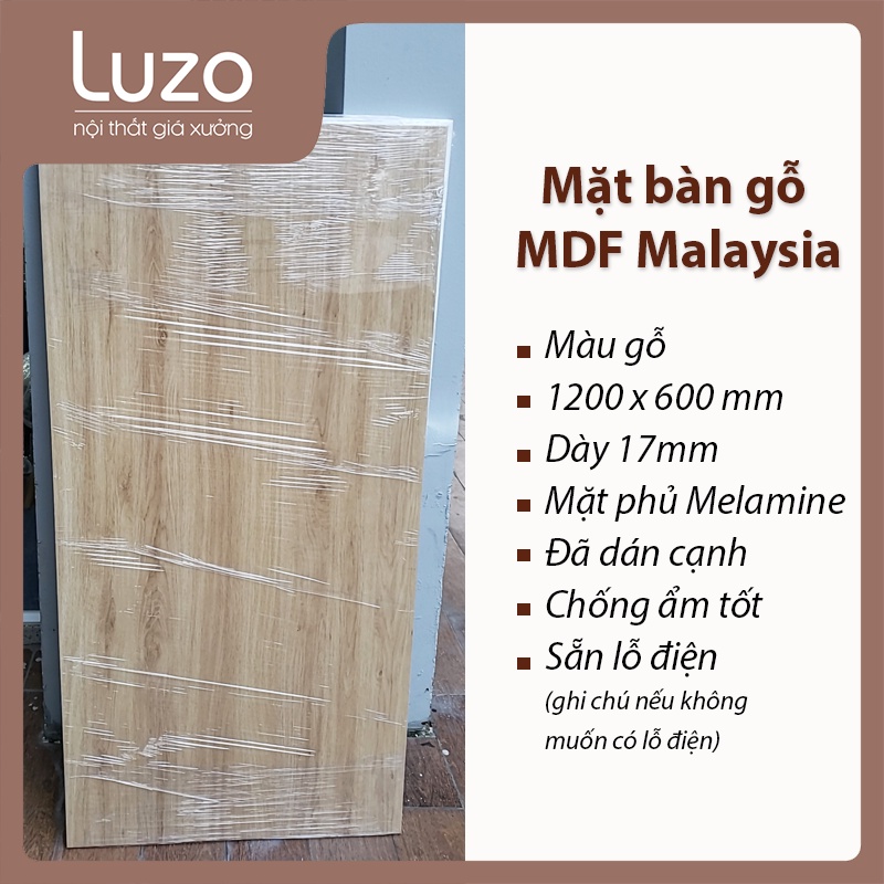 Kho mặt bàn gỗ MDF đủ màu - nhập Malaysia dán cạnh phủ Melamine chống ẩm tuyệt đối