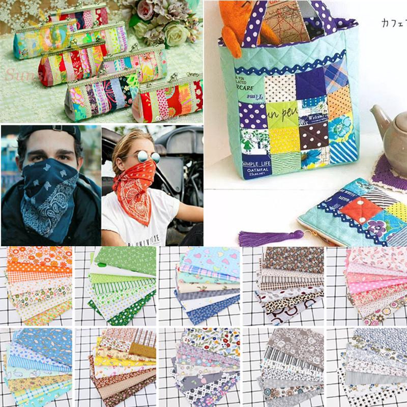 Set 7 Tấm Vải Cotton In Họa Tiết Hoa Dùng Làm Đồ Thủ Công Diy