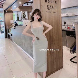 Đầm 2 dây bản to form dài - A2U