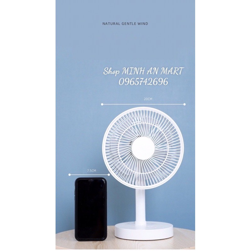 Quạt tích điện để bàn bảo hành 12 tháng chính hãng ( quạt chạy liên lục lên đến 10h có chức năng xoay tự động ) | BigBuy360 - bigbuy360.vn