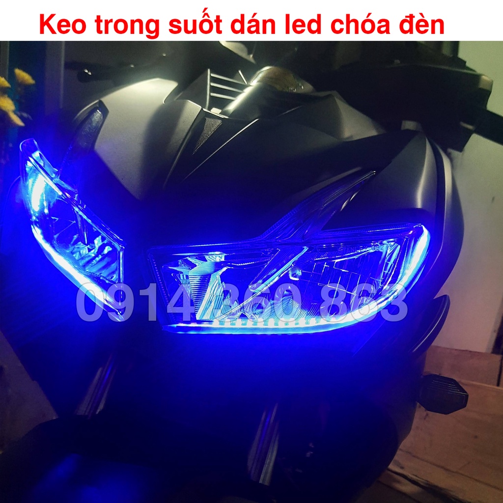 Keo 2 mặt trong suốt dán led chóa đèn