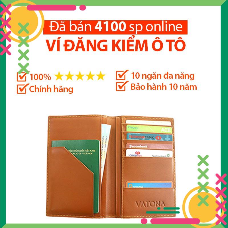 Ví  đựng Giấy  tờ ô tô,Ví đựng giấy đăng kiểm,đăng ký xe 100% da bò thật - Hàng Xịn - GTOT06