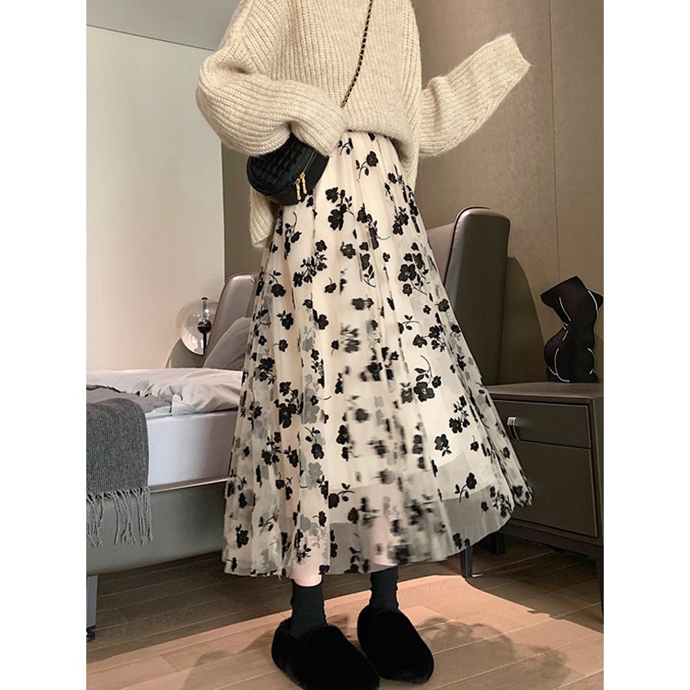 [ HÀNG ORDER ] Chân váy mùa thu đông 2020 phong cách mới váy lưới a-line