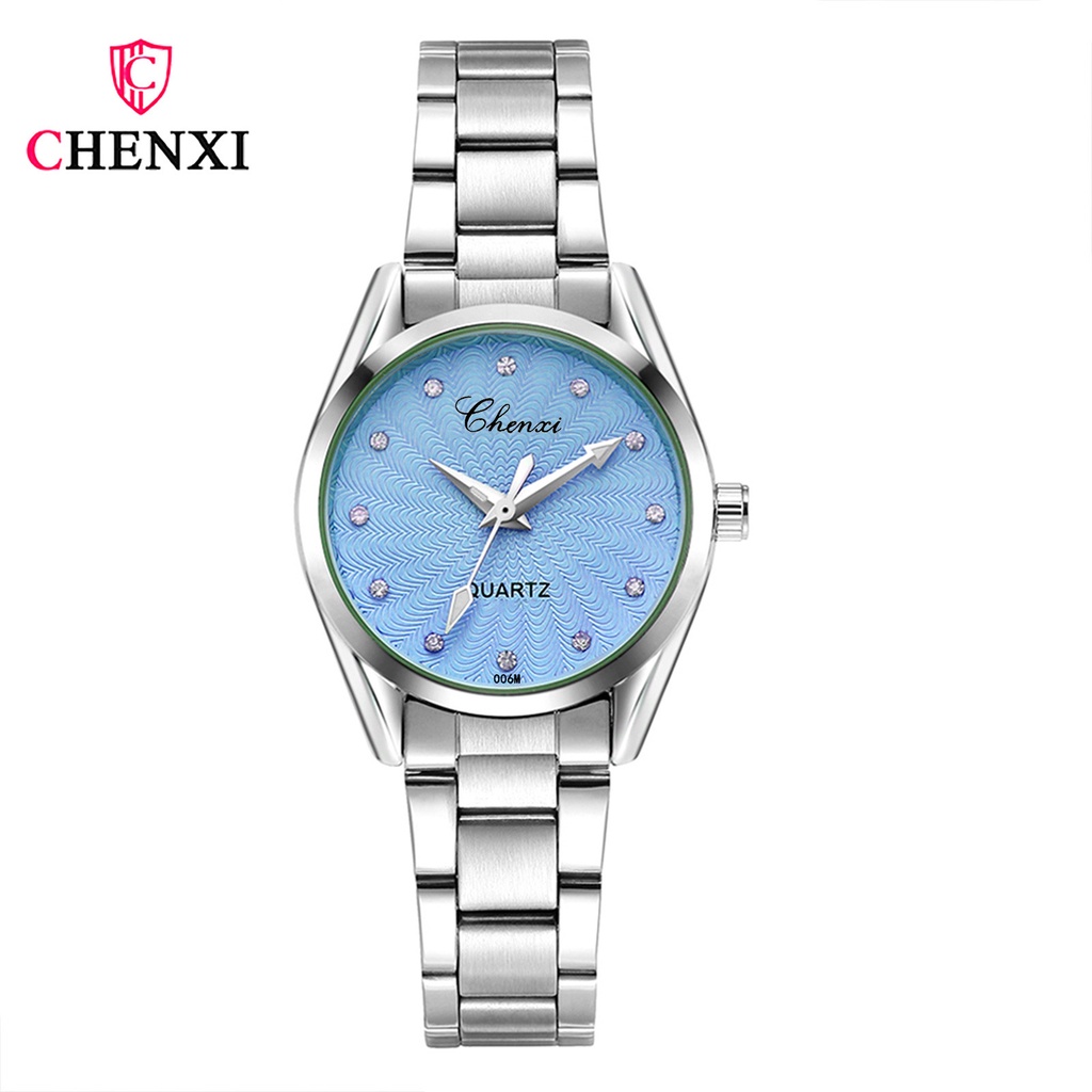 Đồng Hồ Đeo Tay Chexi Mặt Tròn Đính Đá Thời Trang Dành Cho Nữ