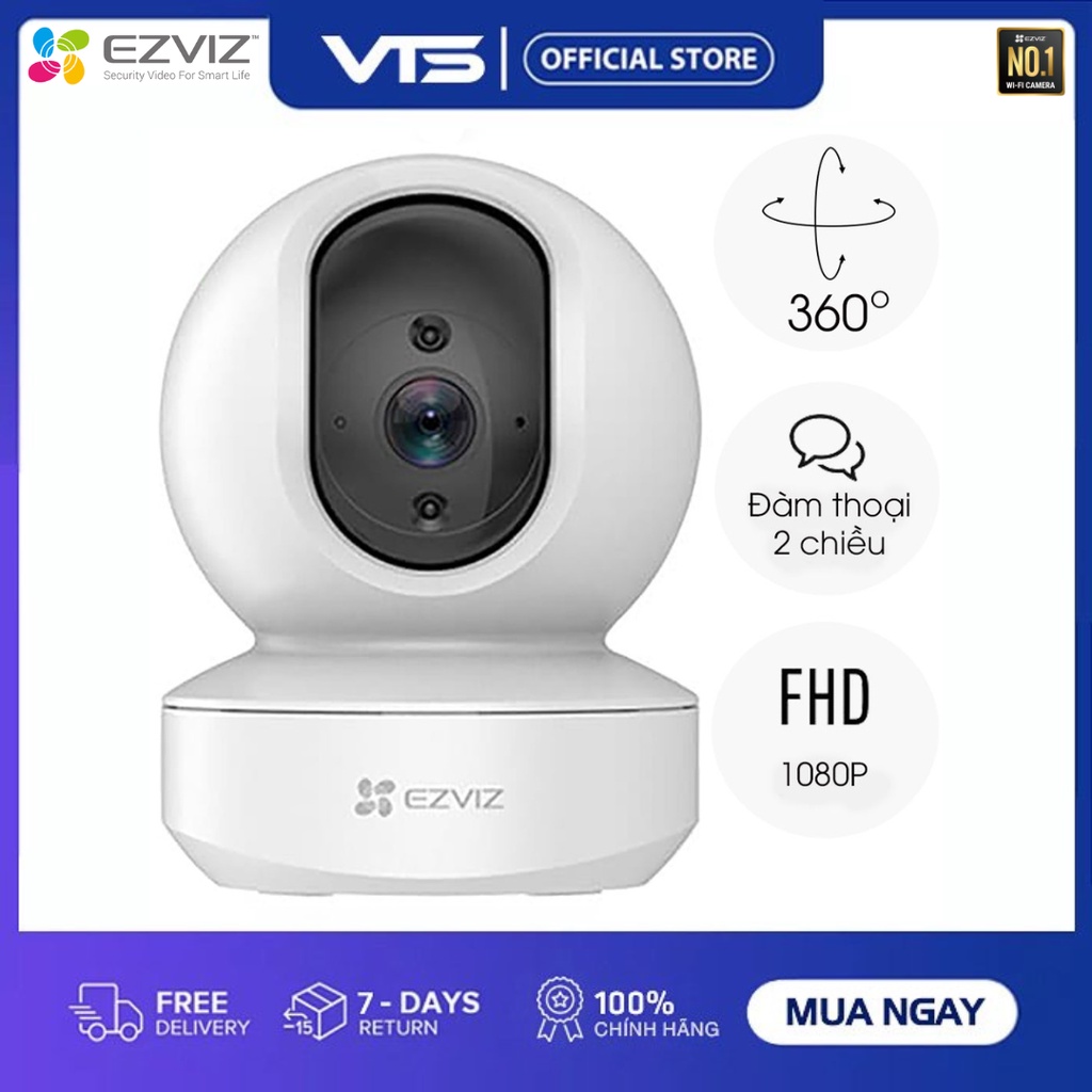 Camera WI-FI Trong nhà EZVIZ TY1-1080P, Smart IR, Xoay 360 Độ, Đàm Thoại 2 Chiều, Theo Dõi Chuyển Động