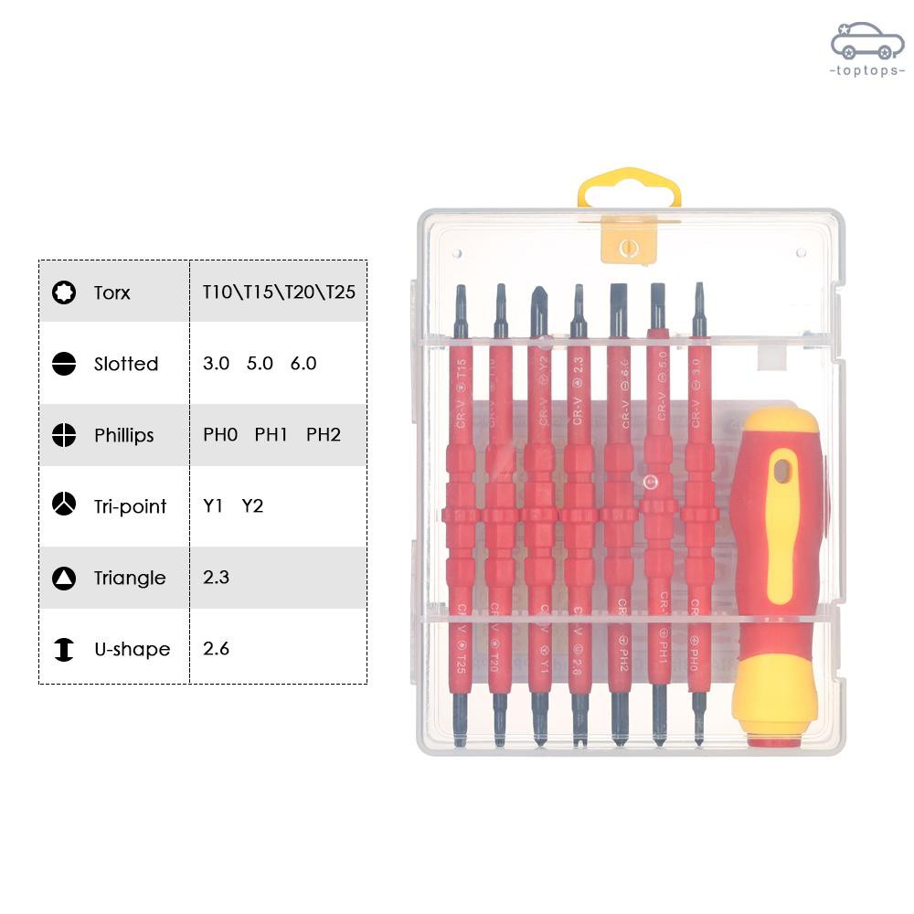 Bộ tua vít 7 trong 1 với đầu có thể thay đổi được cách điện 500V dùng để sửa điện