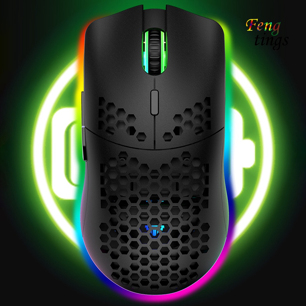 Chuột không dây XYH80 2.4G thiết kế 7 nút bấm họa tiết tổ ong