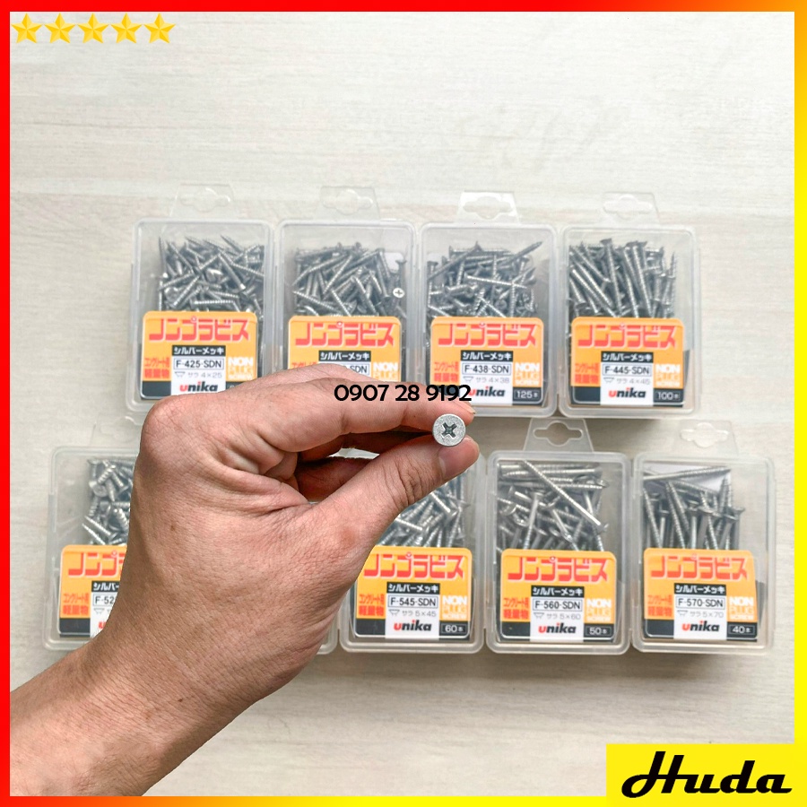 Ốc vít bắt tường bê tông không cần tắc kê Unika đầu bằng