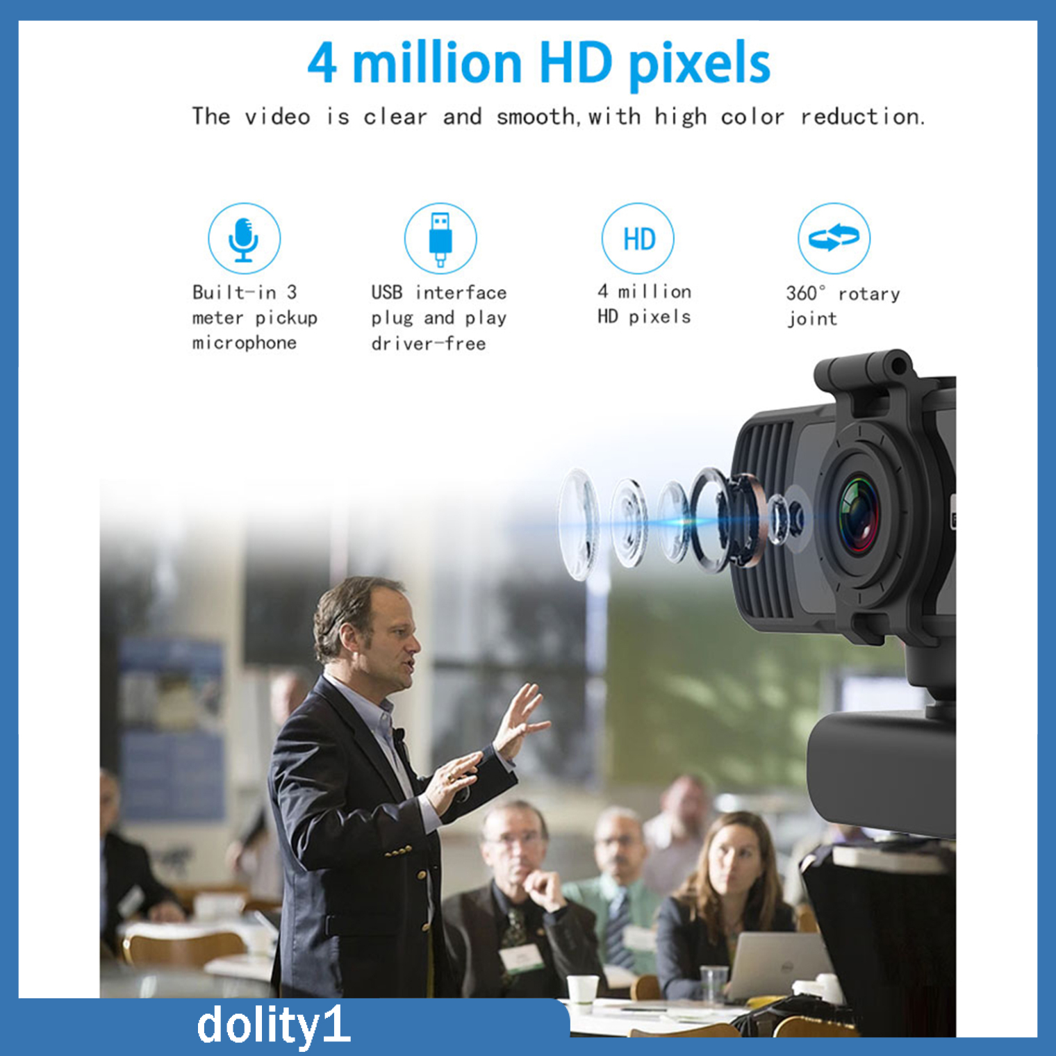 Webcam Độ Phân Giải Full Hd 4mp Usb 2k Kèm Mic Cho Máy Tính, Laptop | BigBuy360 - bigbuy360.vn