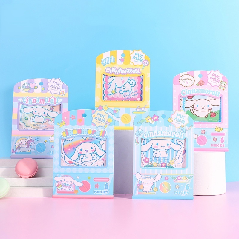 SANRIO Bộ Sticker Dán Trang Trí Sổ Tay DIY Hình Nhân Vật Cinnamoroll Đáng Yêu Bằng PVC