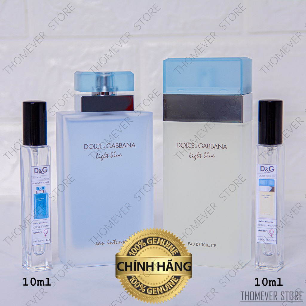 Nước Hoa Nữ Cao Cấp Dolce & Gabbana | D&G Light Blue Eau Intense Women [ Mẫu Thử ]