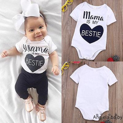 Bộ bodysuit một mảnh tay ngắn dễ thương cho bé sơ sinh 0-18 tháng tuổi