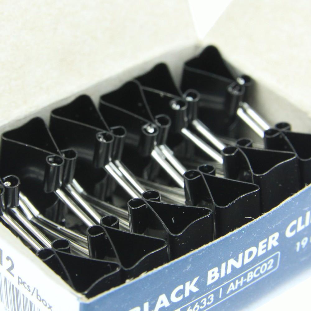 1 Hộp Kẹp Bướm Đen Hồng Hà Nhiều Kích Thước 19mm, 25mm, 32mm, 41mm ,51mm - Hồng Hà Hộp 12 Cái (Kẹp Giấy)