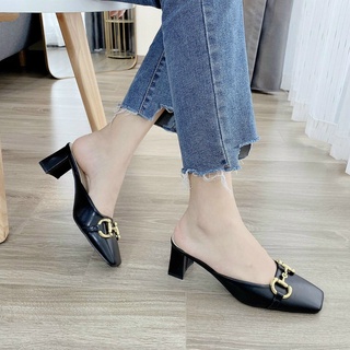 Sục khóa mũi vuông gót vuông 5 phân chất da đẹp