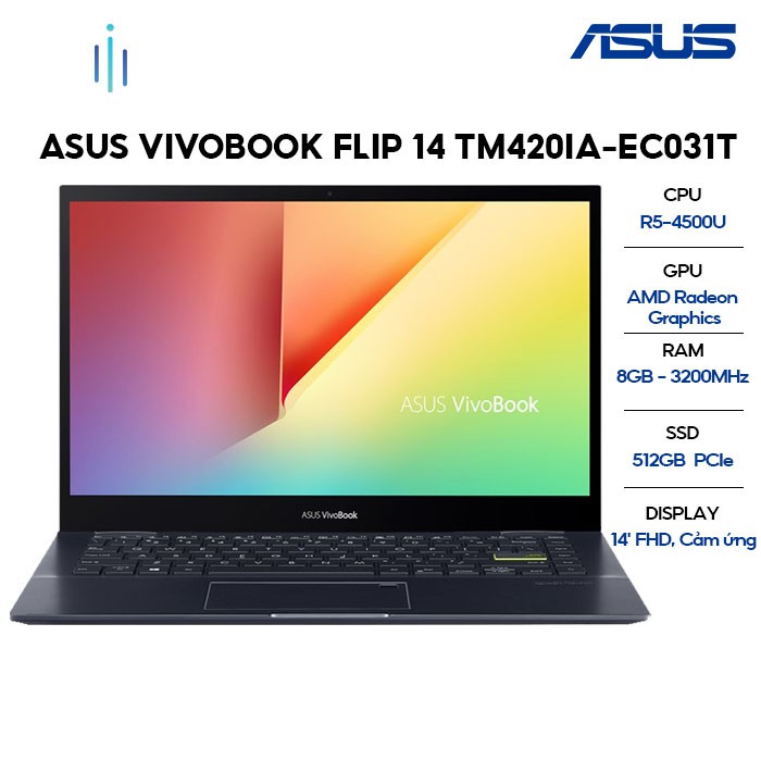 Laptop ASUS VivoBook Flip 14 TM420IA-EC031T R5-4500U | 8GB | 512GB | AMD Radeon Graphics | 14' FHD | Win 10