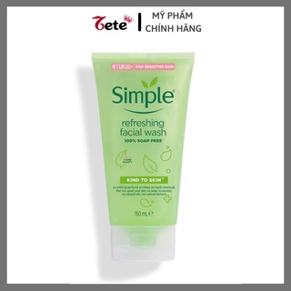 [MẪU MỚI] Sữa Rửa Mặt Dạng Gel Simple Kind To Skin Refreshing Facial Wash 150ML