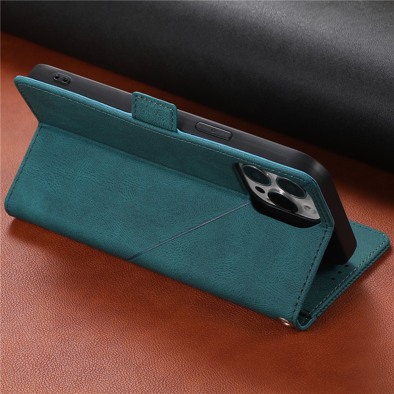 Ốp Điện Thoại Da Kèm Ngăn Đựng Thẻ Nắp Gập Từ Tính Có Ngăn Đựng Thẻ Cho IPhone 12 Mini 11 Pro XS Max I8 I7 I6s Plus SE2