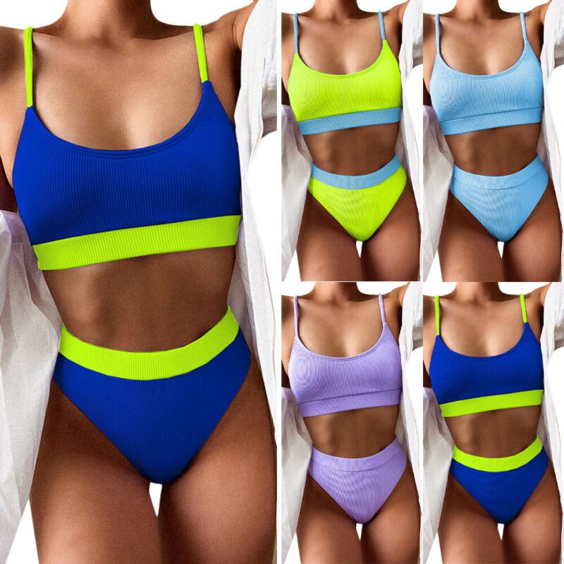 Bikini Cạp Cao Màu Trơn Dành Cho Nữ | BigBuy360 - bigbuy360.vn
