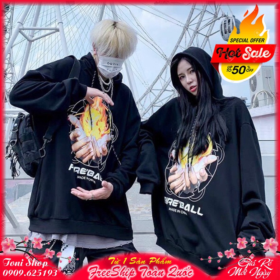 ÁO HOODIE NỈ NGOẠI Fire Ball (HD1040 - Kèm Ảnh Thật)