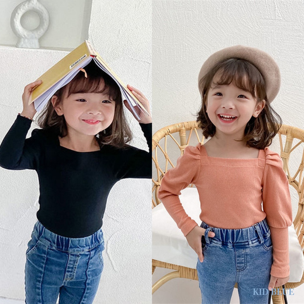 Áo Thun Tay Dài Phồng Cổ Vuông Phong Cách Phương Tây Thời Trang Mùa Xuân Mới Cho Nữ