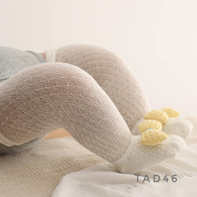 Tất lưới dài đính nơ cho bé - TAD46