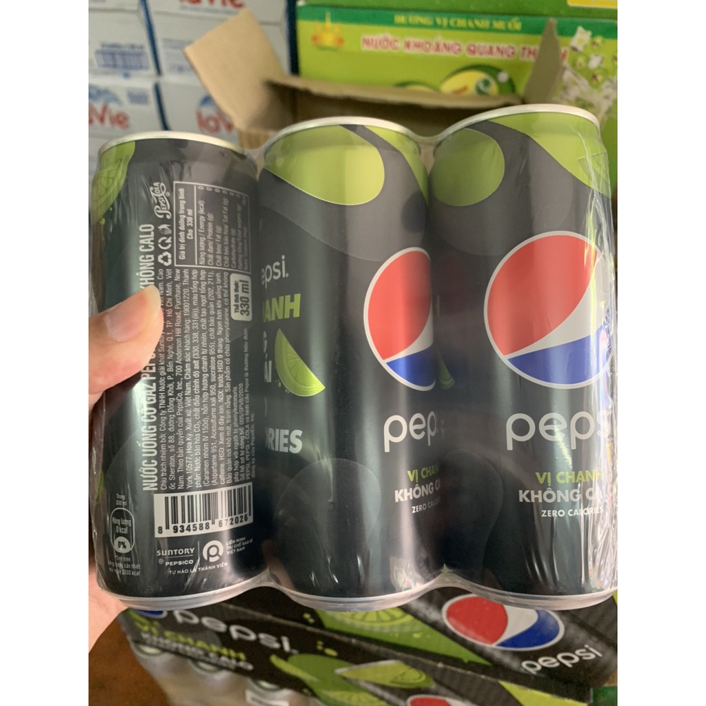 Thùng Pepsi Chanh Không Calo 24 lon 330ml
