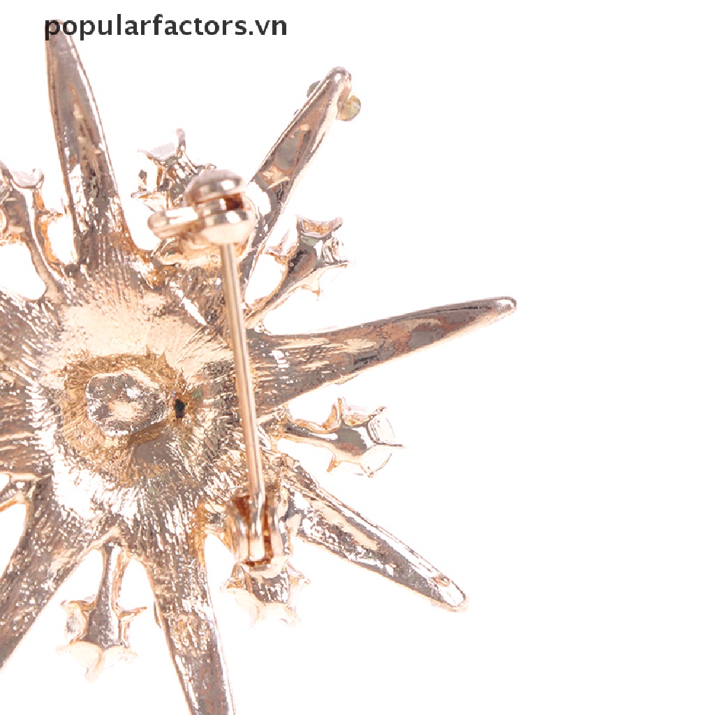 Ghim Cài Áo Hình Hoa Tuyết Đính Đá Nhân Tạo Thời Trang [VN]